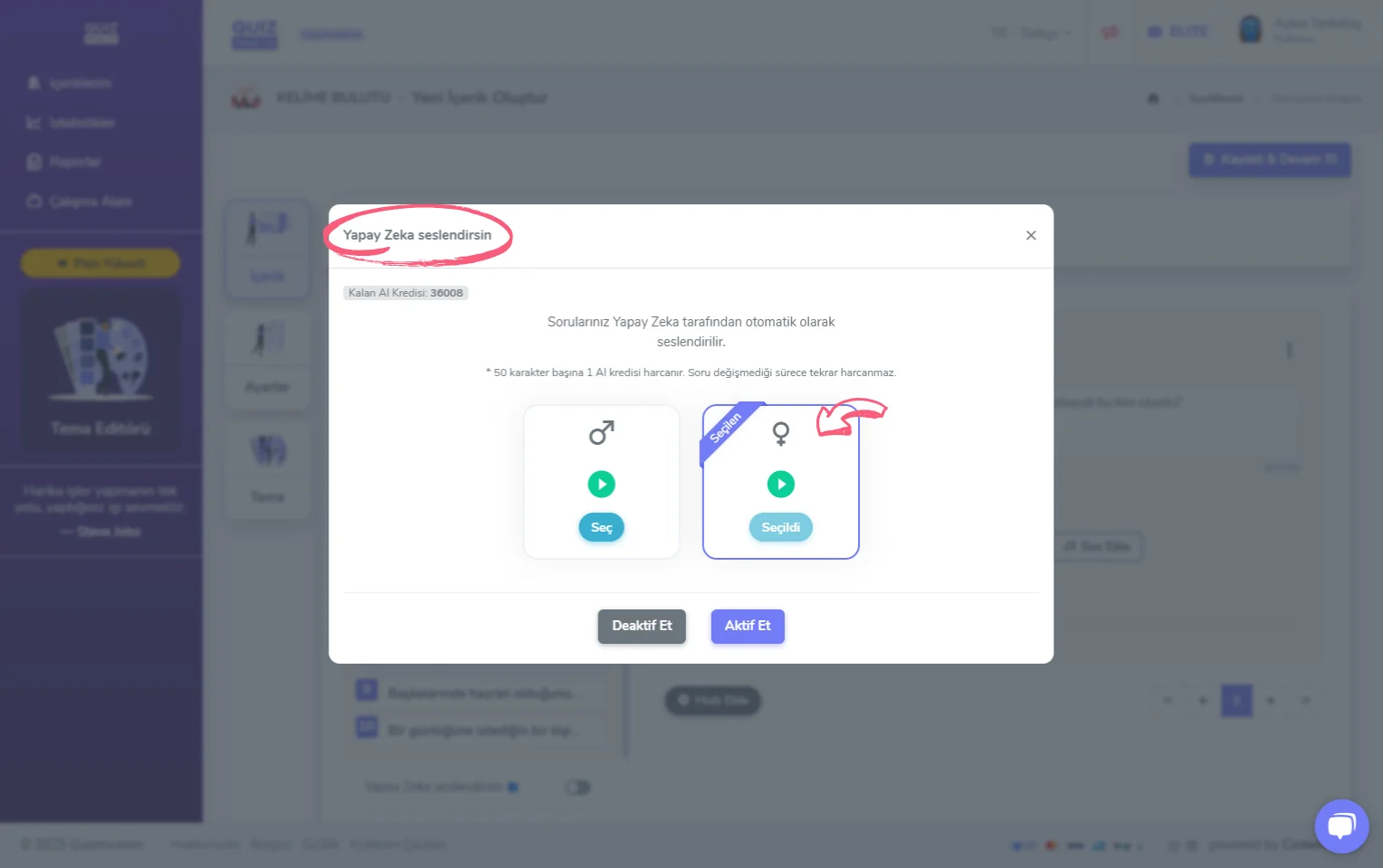 kelime bulutu oluşturma - içerik - yapay zeka seslendirmesi