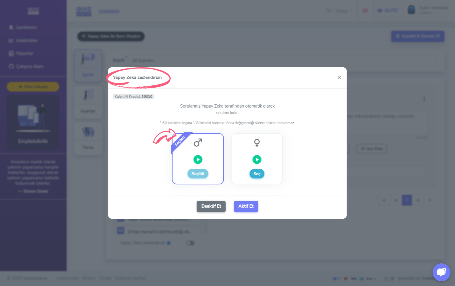 kelime oyunu oluşturma - içerik - yapay zeka seslendirmesi