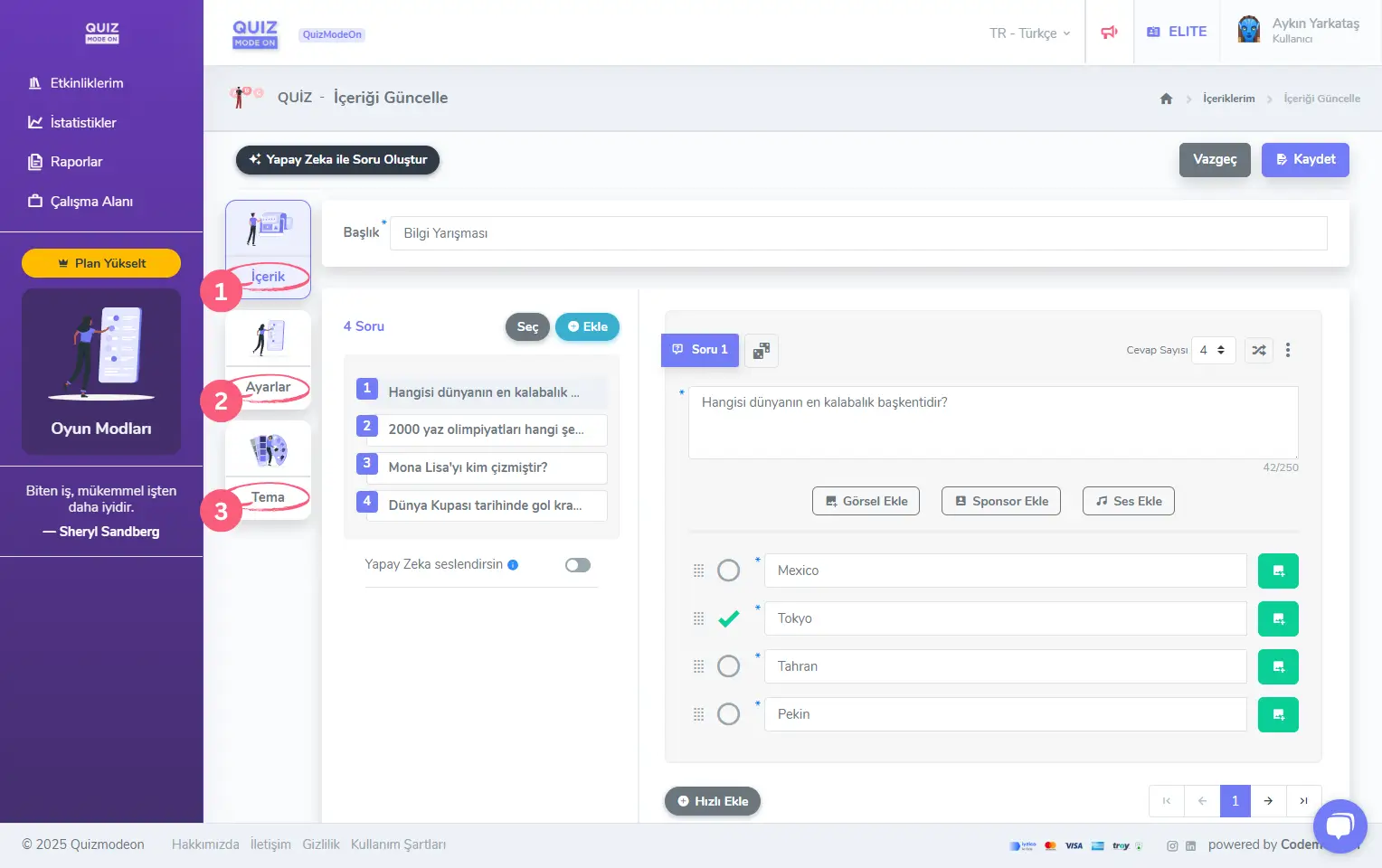 admin üye - ana sayfa - etkinliklerim - yeni etkinlik oluşturma - içerik