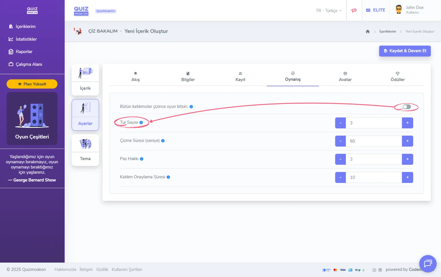 çiz bakalım oluşturma - ayarlar - oynanış - tur sayısı