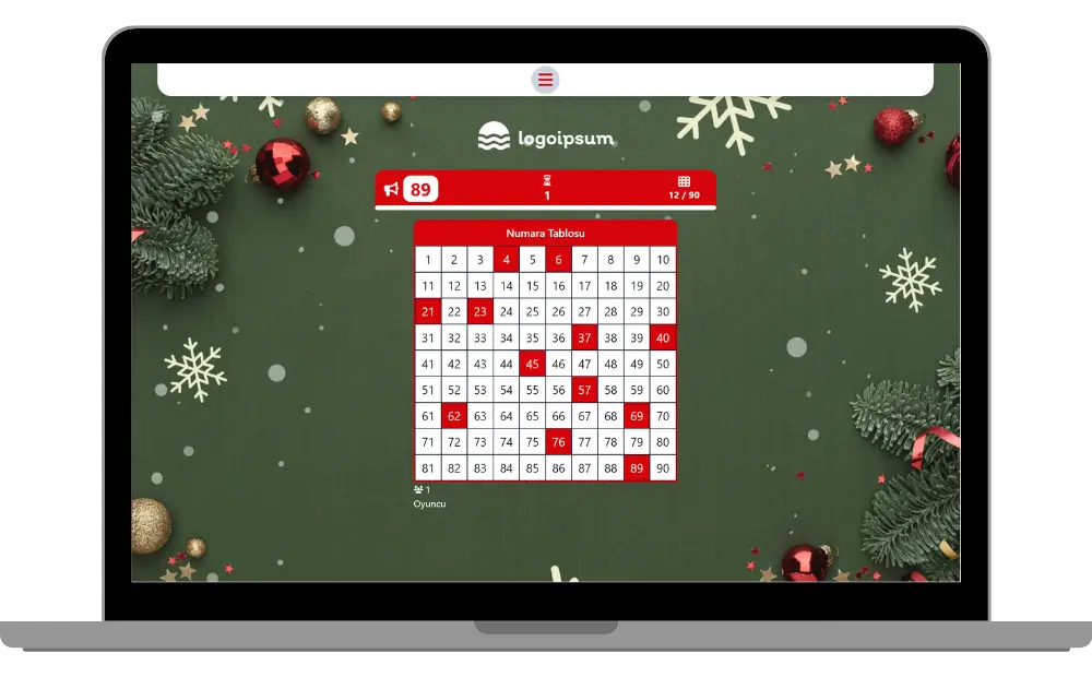 katılımcı - etkinlik akışı (tombala) - numara tahtası
