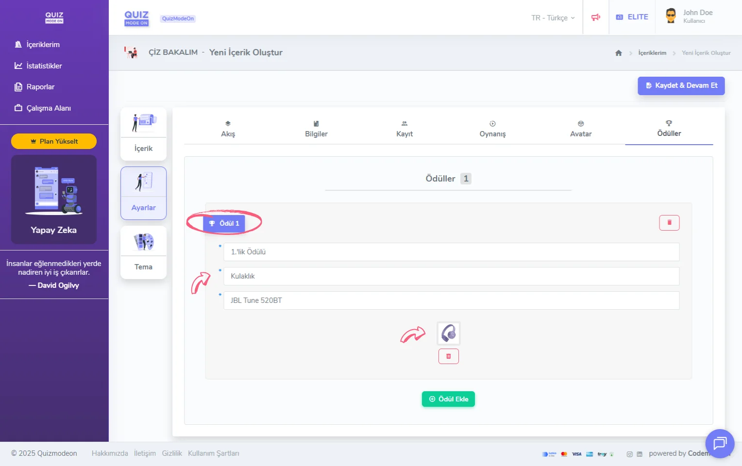 çiz bakalım oluşturma - ayarlar - ödüller - ödül ekleme