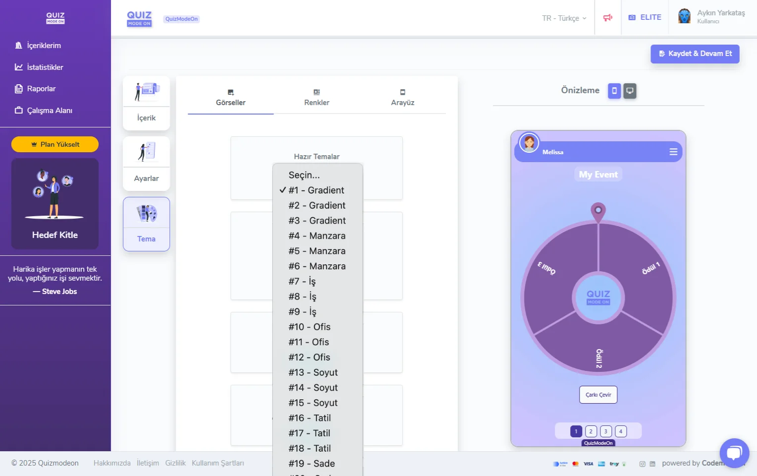 çarkıfelek oluşturma - tema editörü - görseller - hazır temalar