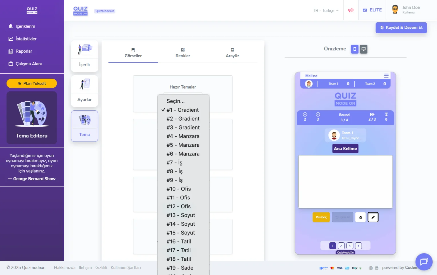 çiz bakalım oluşturma - tema editörü - görseller - hazır temalar