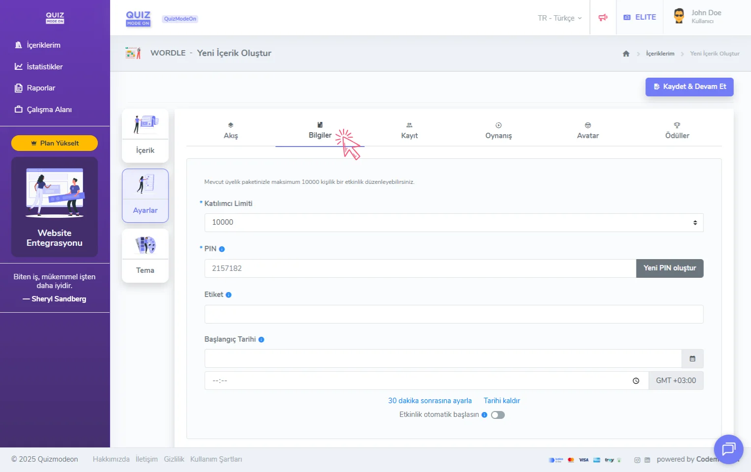 wordle oluşturma - ayarlar - genel bilgiler