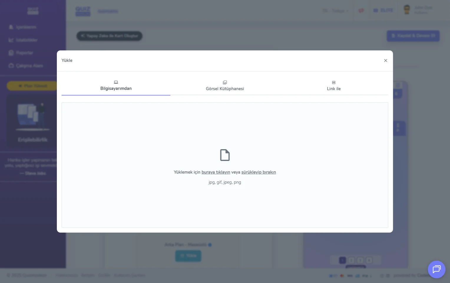 tabu oluşturma - tema editörü - görseller - logo ve arka plan görseli yükleme
