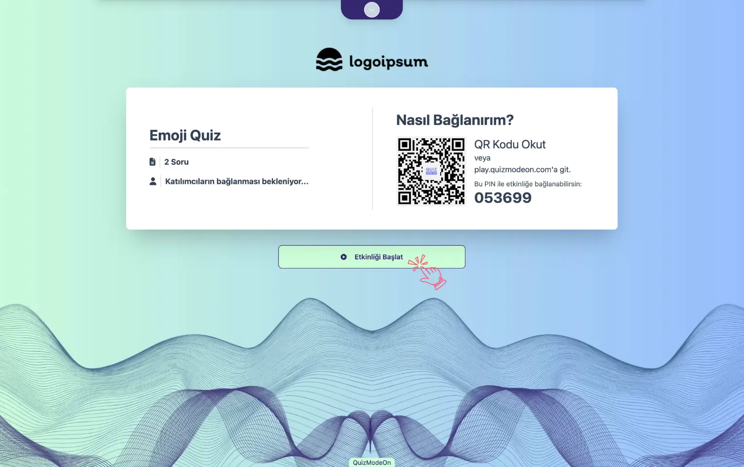 moderatör - sunucu sayfası - etkinlik başlatma