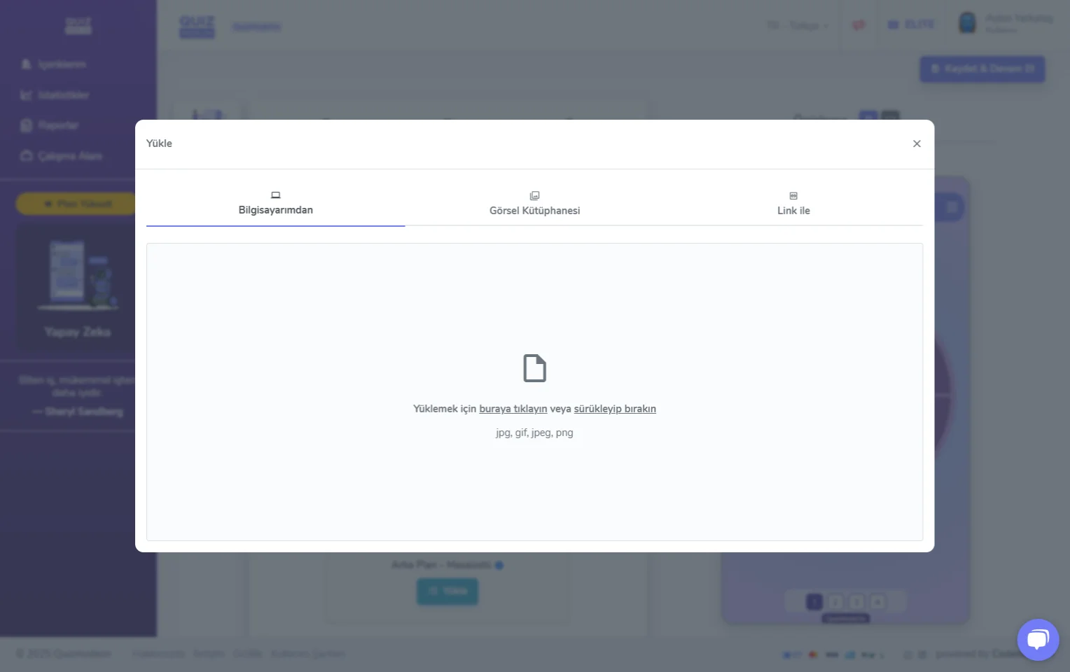 ödül çarkı oluşturma - tema editörü - görseller - logo ve arka plan görseli yükleme