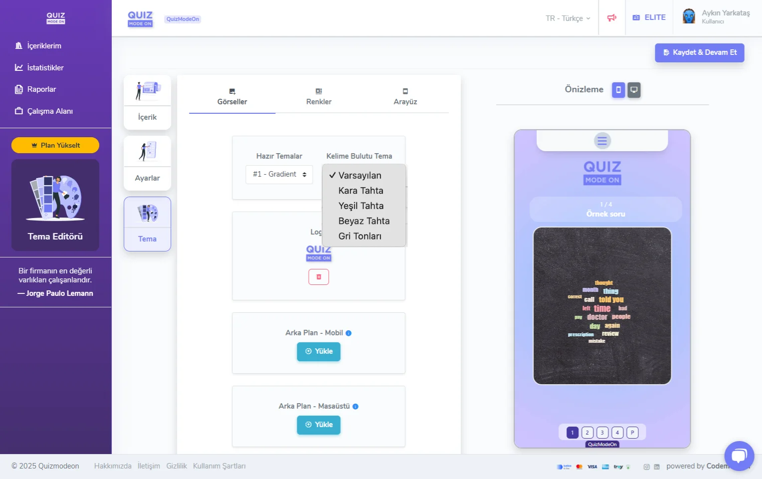 kelime bulutu oluşturma - tema editörü - görseller - kelime bulutu kanvas teması