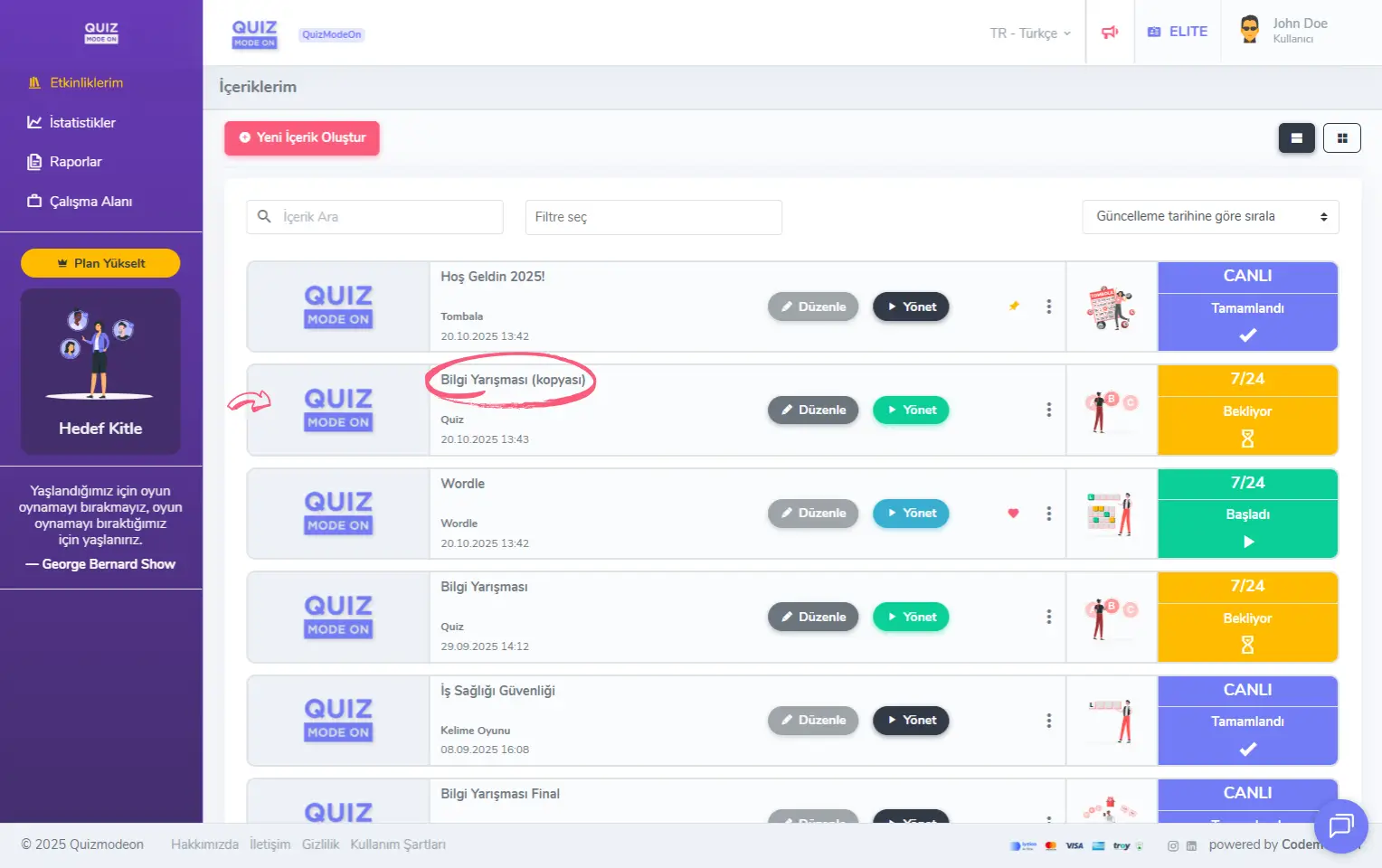 admin üye - ana sayfa - etkinliklerim - kopyalama