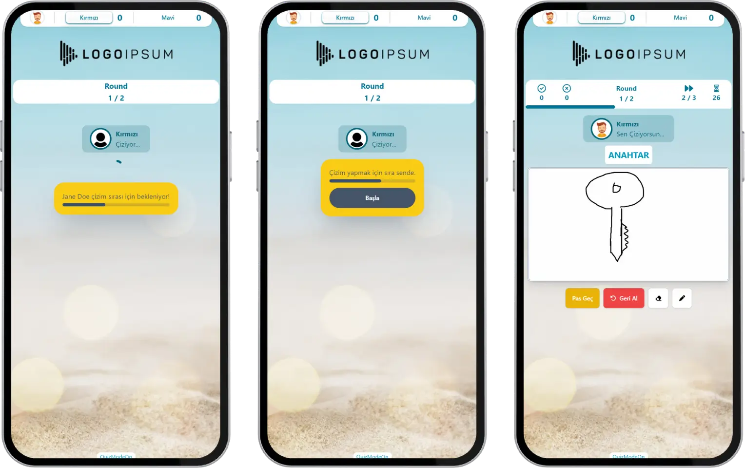 katılımcı - etkinlik akışı (çiz bakalım) - takım oyunu - çizim yapan takım - çizer seçimi