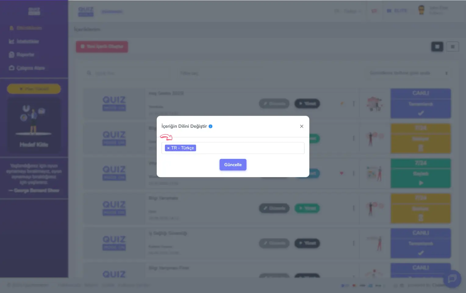 admin üye - ana sayfa - etkinliklerim - dil değiştirme