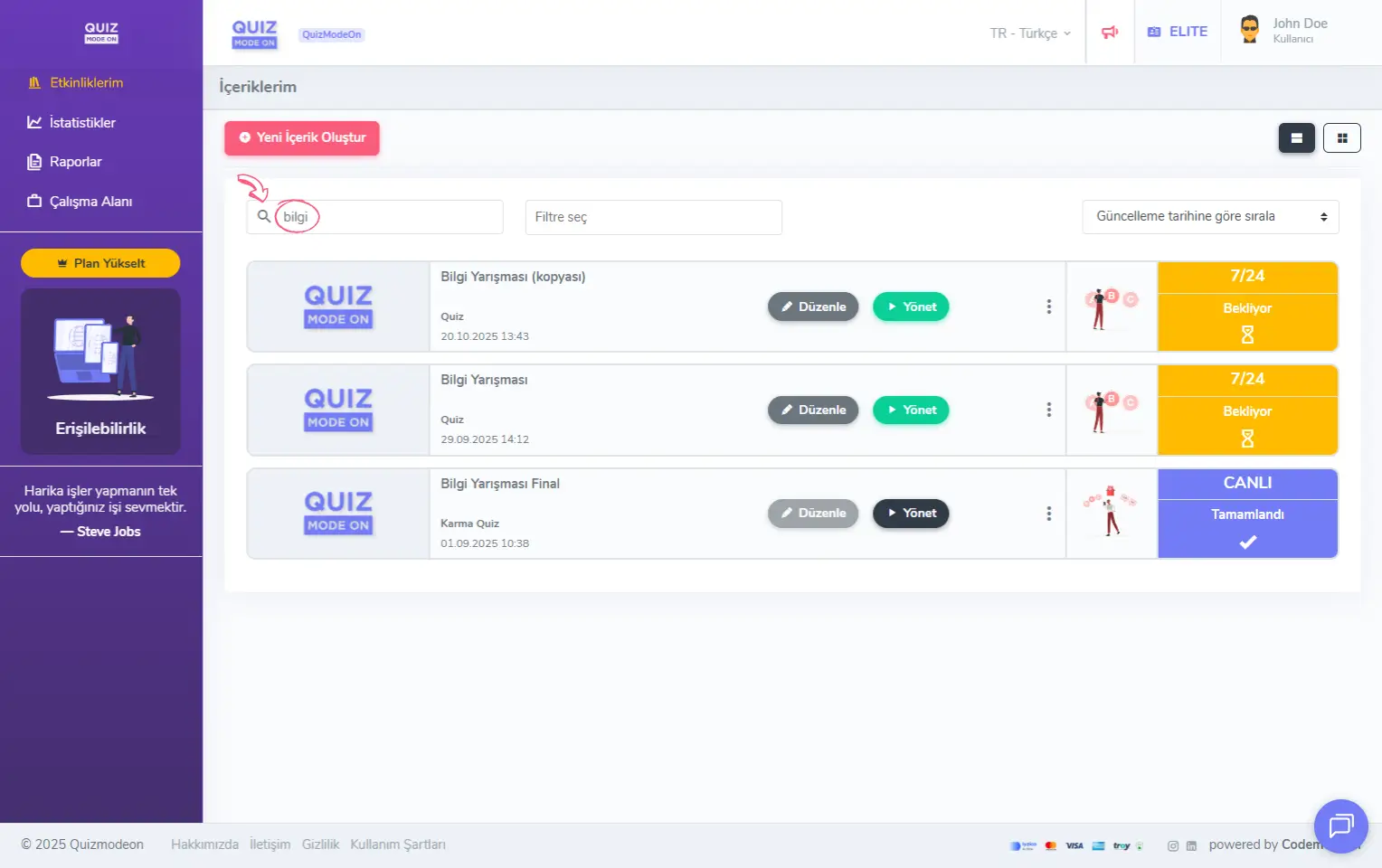 admin üye - ana sayfa - etkinliklerim - arama