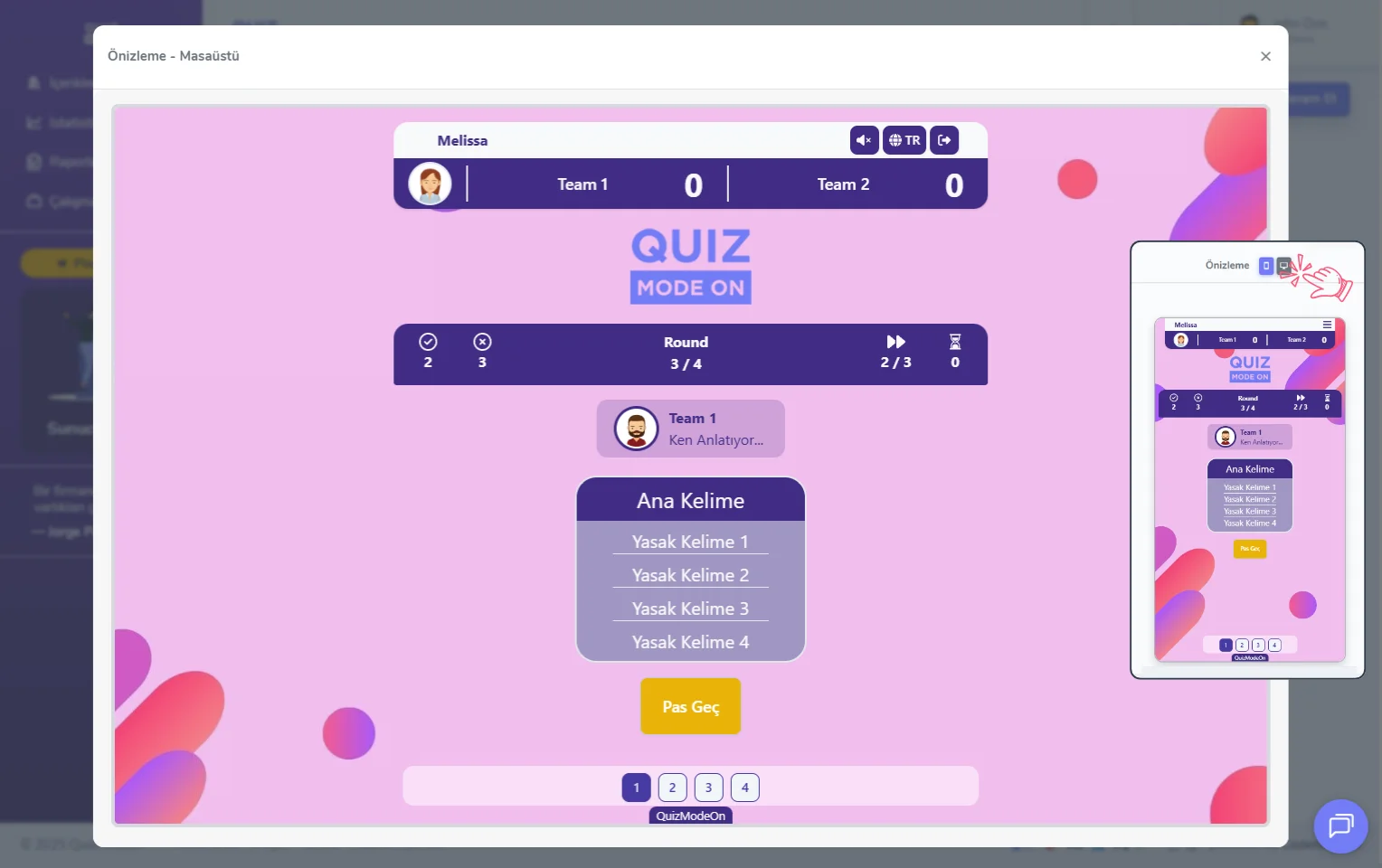 tabu oluşturma - tema editörü - önizleme
