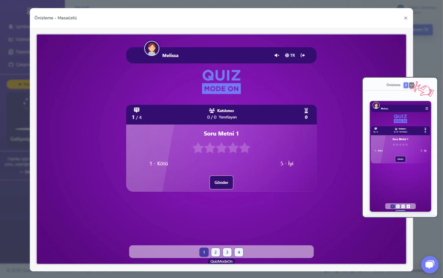 derecelendirme oluşturma - tema editörü - önizleme