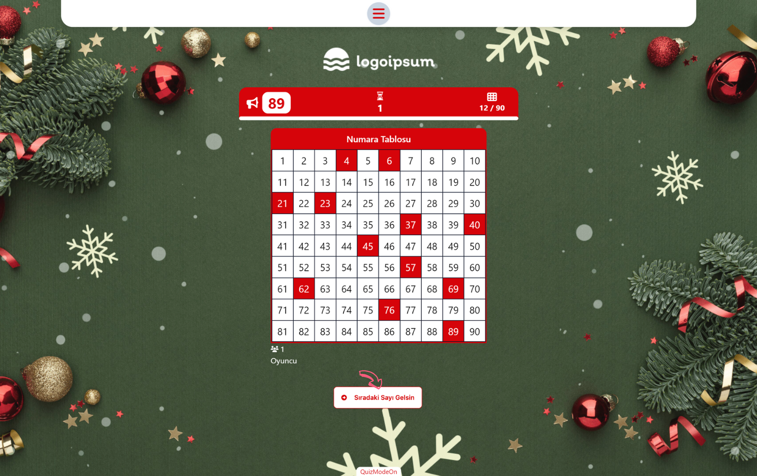 sunucu sayfası (tombala) - sıradaki numarayı çekme