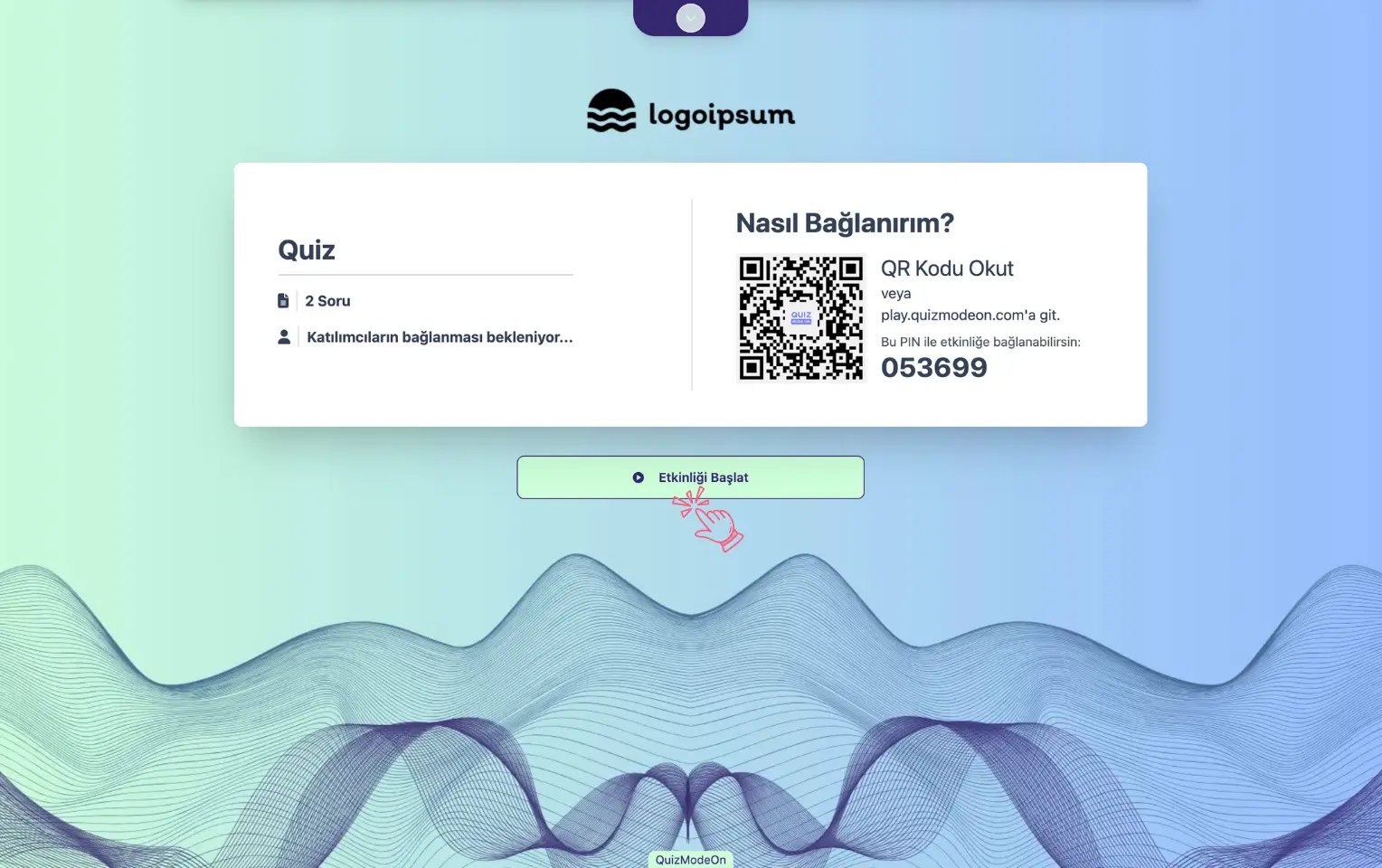 moderatör - sunucu sayfası - etkinlik başlatma